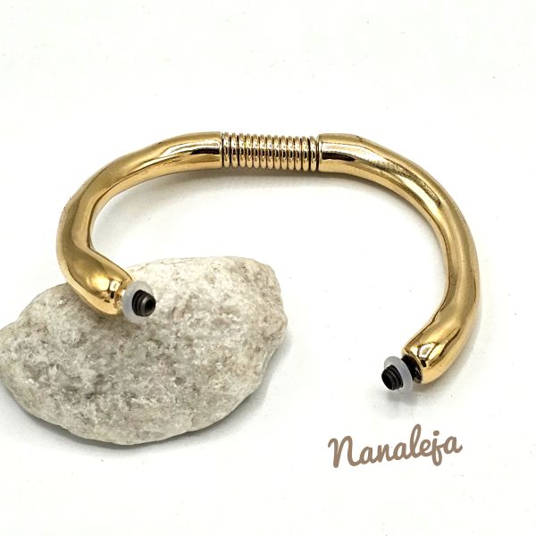 Pulsera dorada bolas pequeñas intercambiables