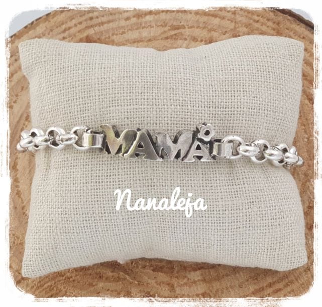 Pulsera Mamá de cadena de eslabones redondos