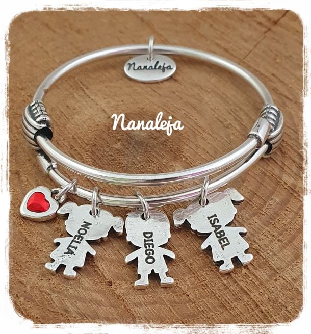 Pulsera aro con niños grabados 3 niños